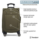 Travelpro Skywalk Limited 3 Piece Spinner Suitcase Set - Softside Expandable Travel Luggage with Spinning Wheels – Carry On & Checked Bags, Olive