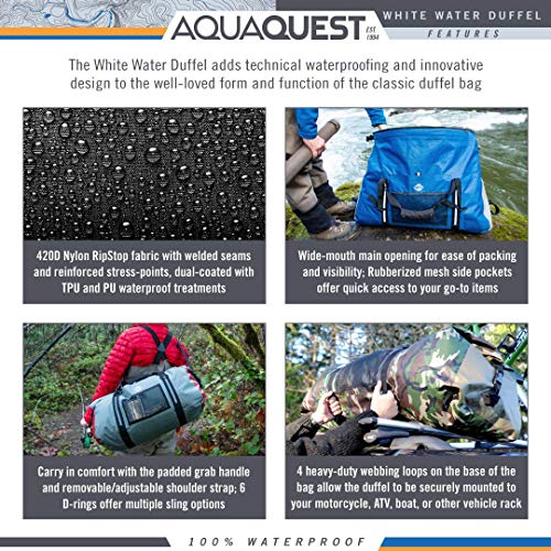 100% Waterproof Duffel Bag Aqua Quest White Water Duffel gris anthracite 75 L