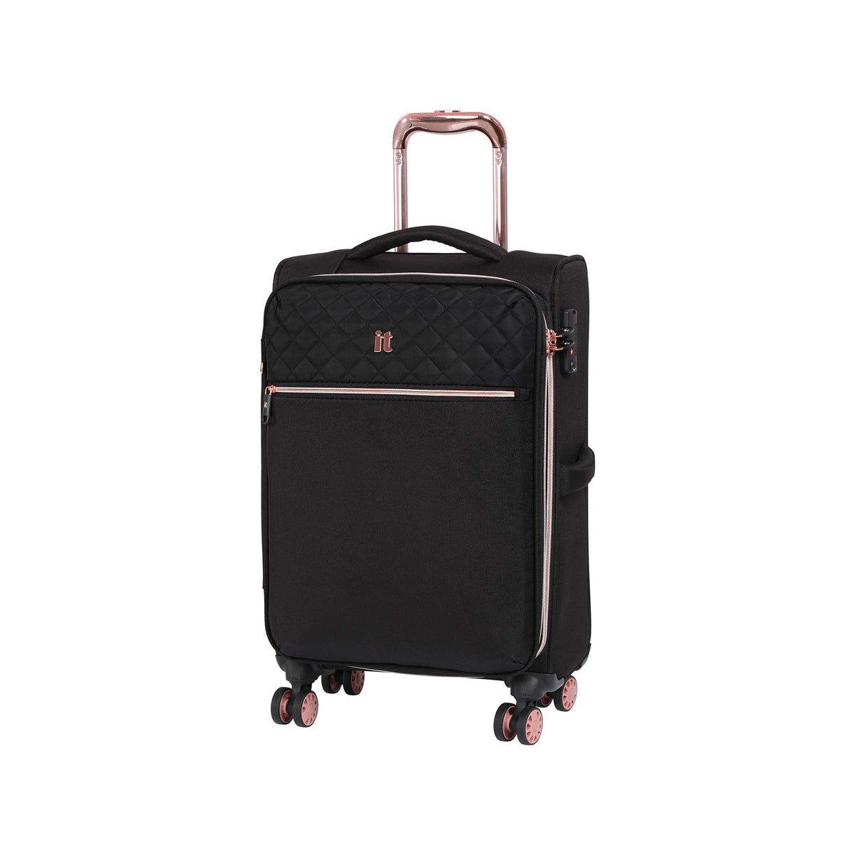 black and rose gold it luggage