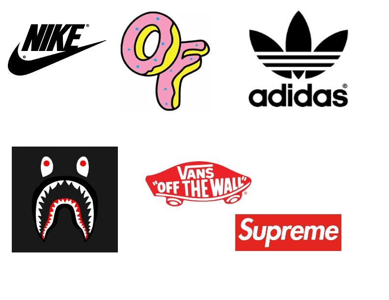 seguridad recurso base Assorted Retailers Logos Nike Adidas Supreme Vans Zumiez Bape Edible C – A  Birthday Place