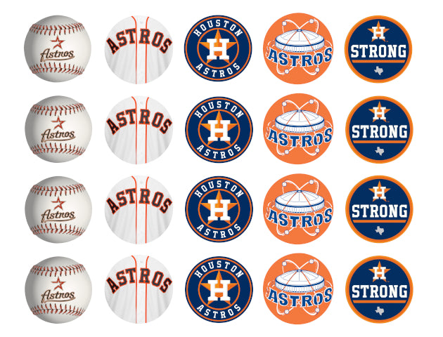 Houston Astros Logos MLB Major League Baseball Edible Cupcake Topper I – A  Birthday Place