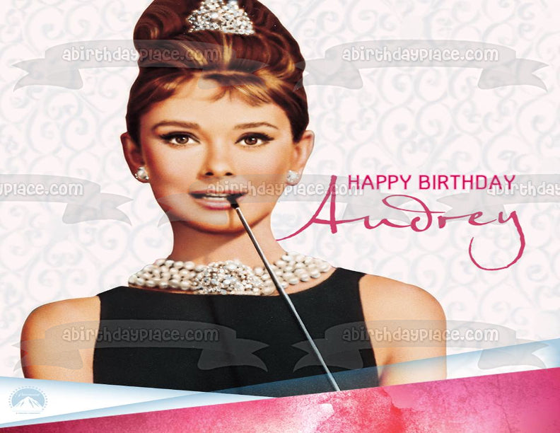 Happy Birthday Audrey Hepburn Breakfast At Tiffanys Edible Cake Toppe