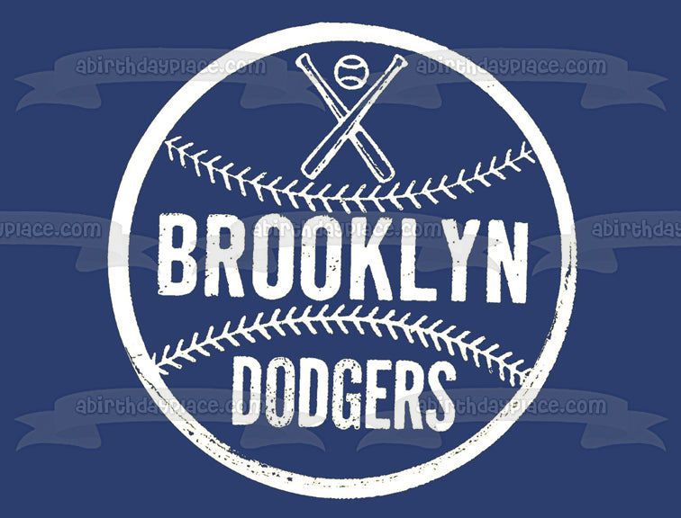 Brooklyn Dodgers Baseball Logo Edible Cake Topper Image ABPID55620 – A Place