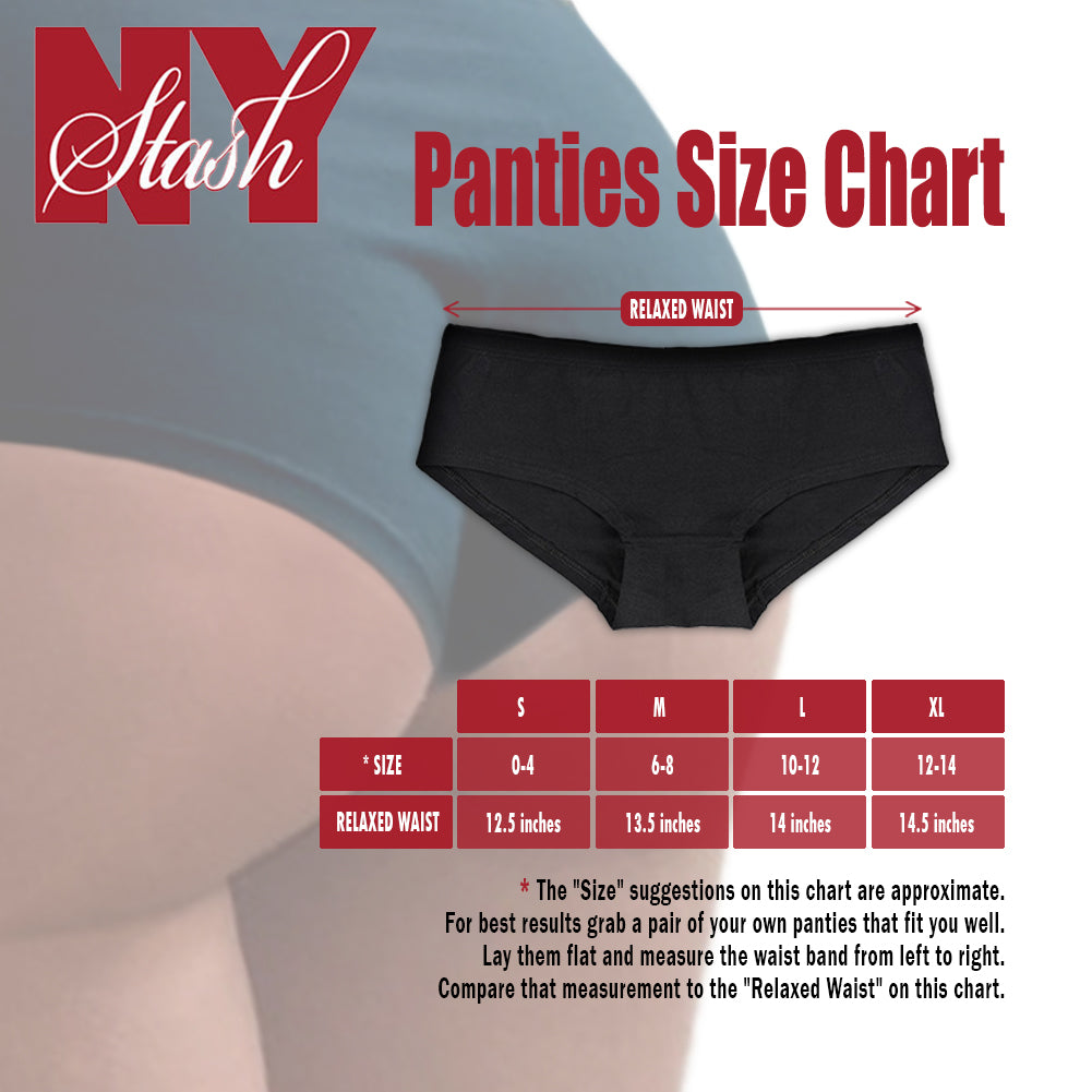 NY Stash Panties Size Chart