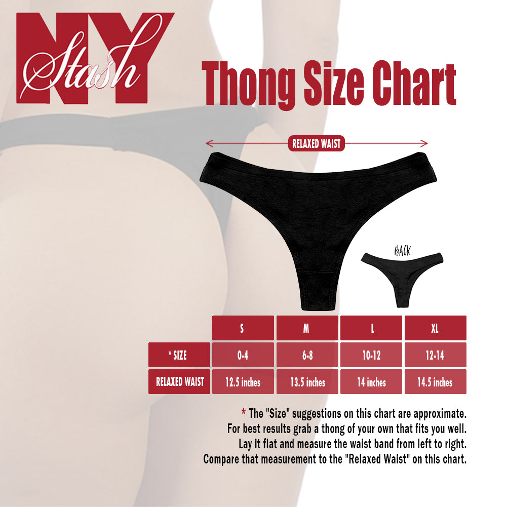 NY Stash Thong Panties Size Chart