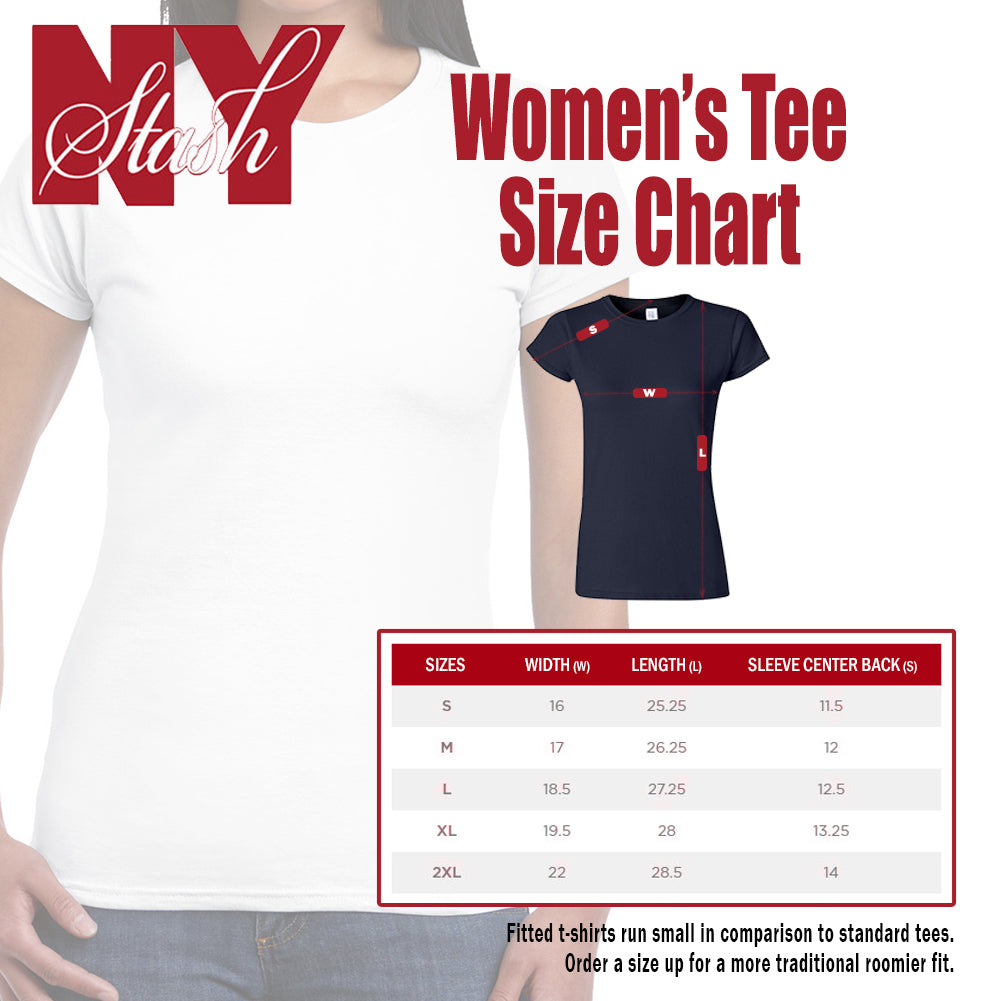 NY Stash Women's T Shirt Size Chart