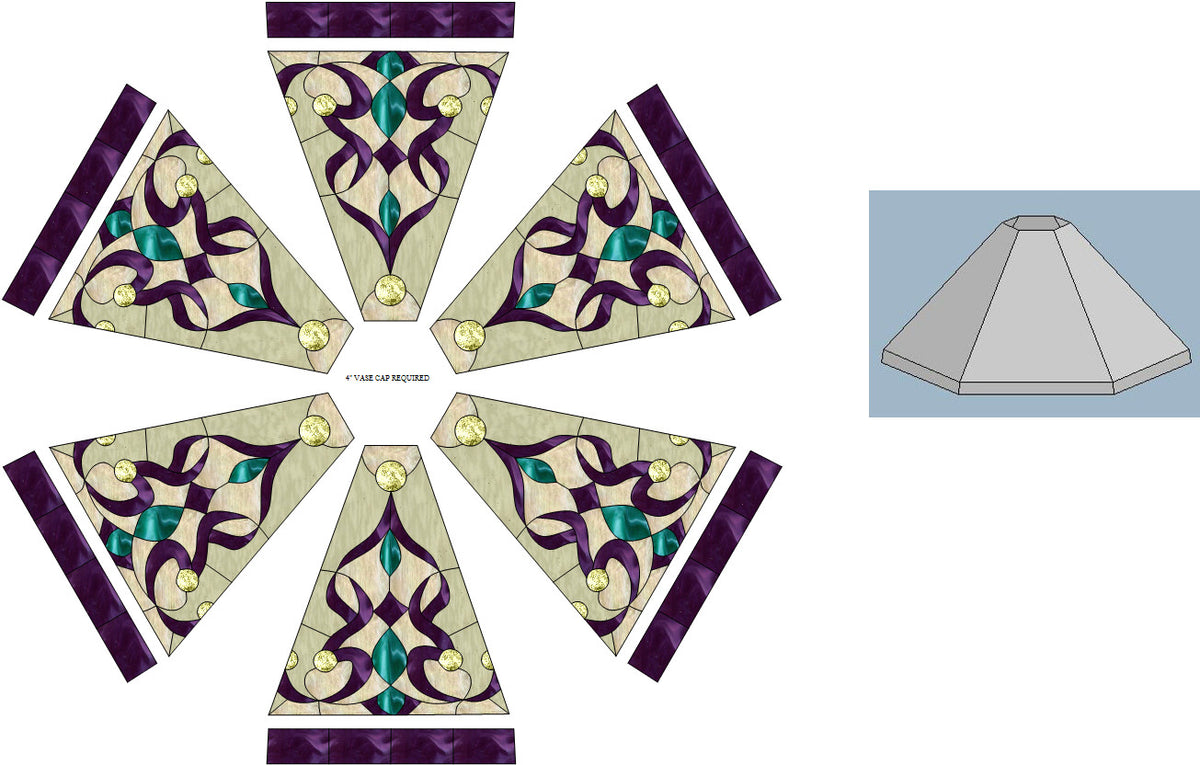 Lampshade 18 inch Stained Glass Pattern – Paned Expressions Stained Glass