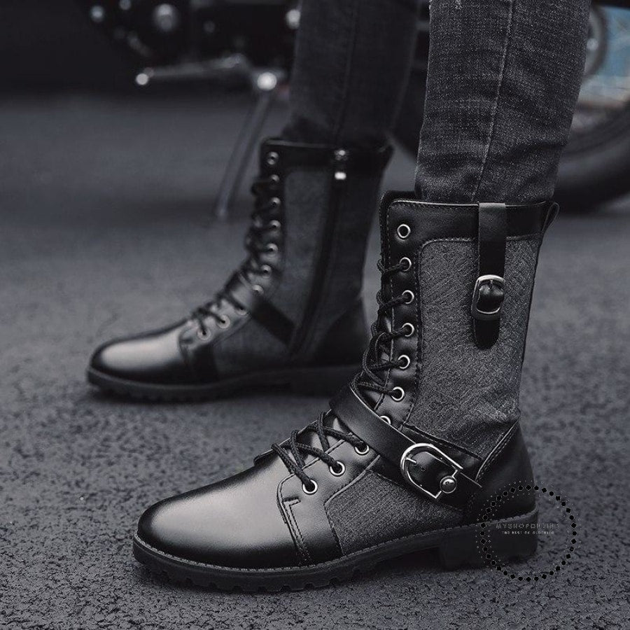 mens stylish black boots