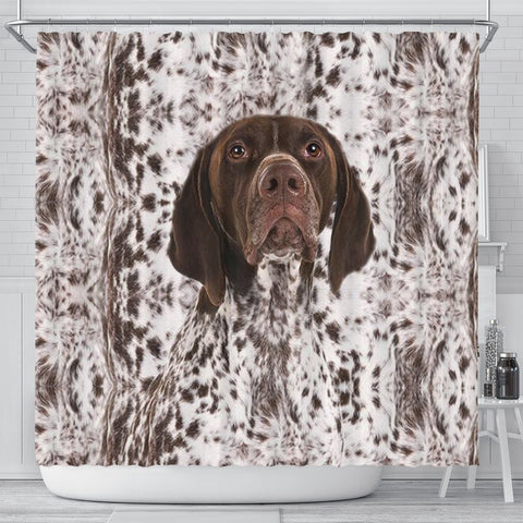 German Shorthaired Pointer Print Shower Curtain-Free Shipping