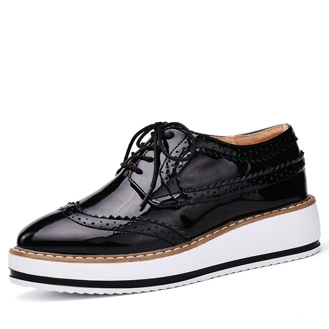 patent leather platform oxfords