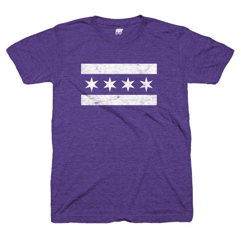 purple chicago flag t-shirt