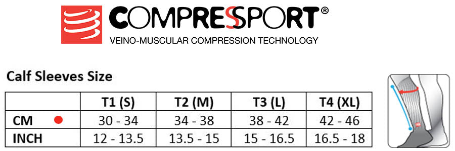 Compressport Calf Guards Size Chart