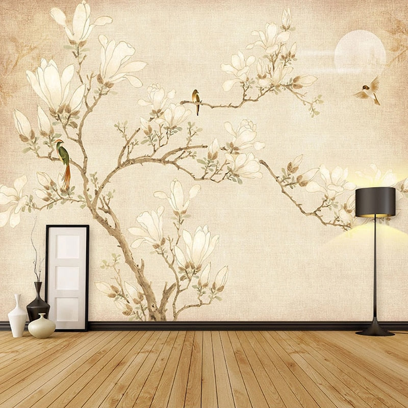 magnolia tree wall painting