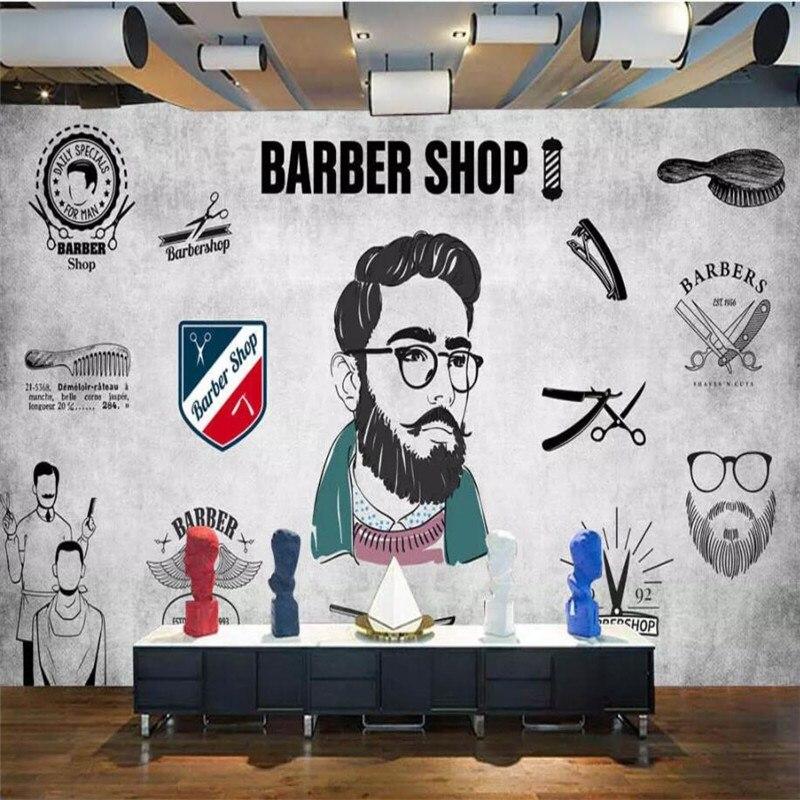Custom Wallpaper Vintage Mural for Hair Salon Barber Shop | BVM Home