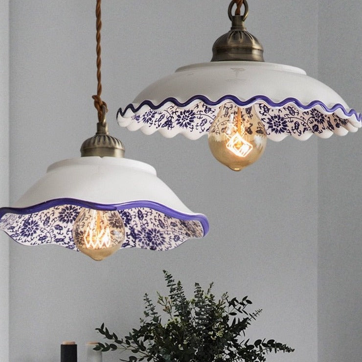 logo zwak leraar Chinese Style Ceramic Pendant Light Retro Porcelain Lamp | BVM Home