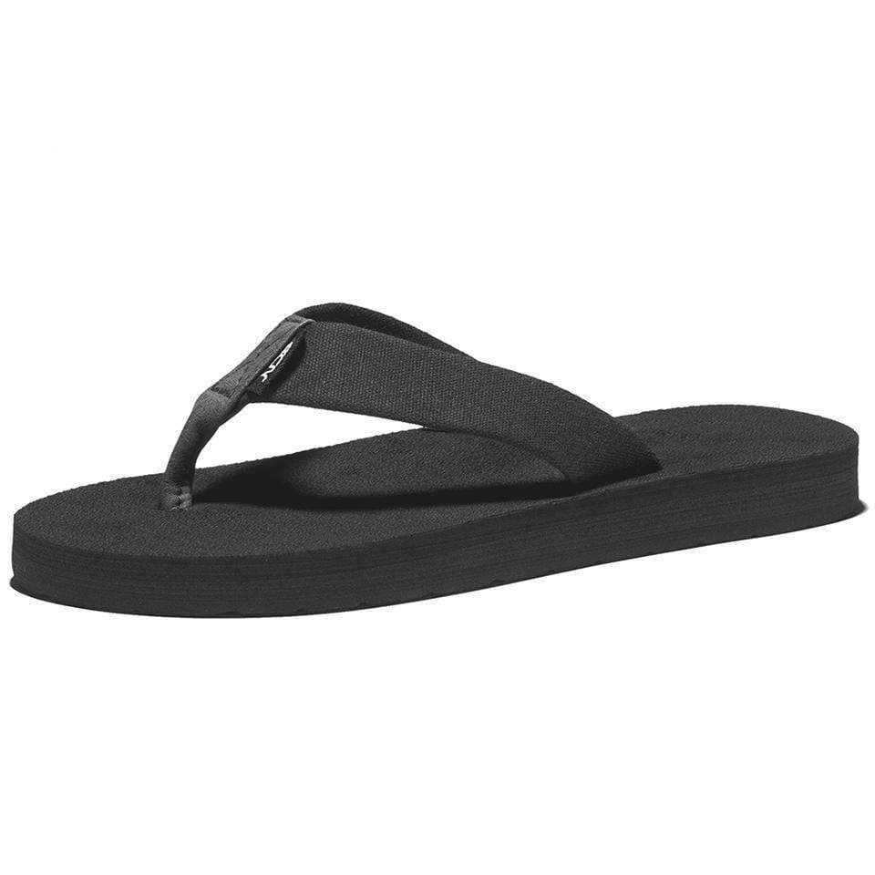 black beach flip flops