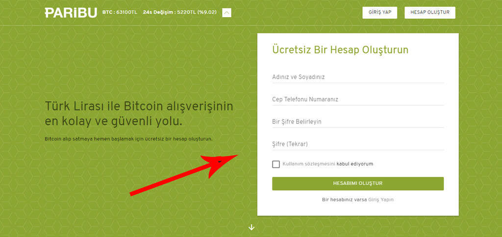 Bitcoin borsası giriş 1