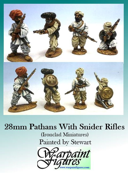 Painted 2nd Afghan War miniatures by Warpaint Figures - Pathans with Sneider rifles