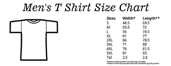 Size Chart for Warpaint Figures Patton Quote Wargaming T Shirts
