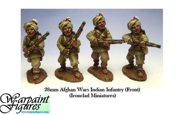Painted 28mm Afghan Wars Indian Infantry - Front