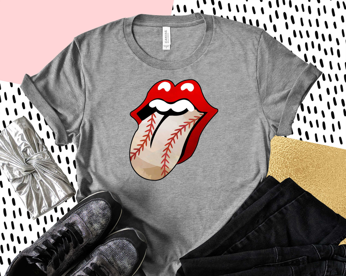 baseball tongue shirt