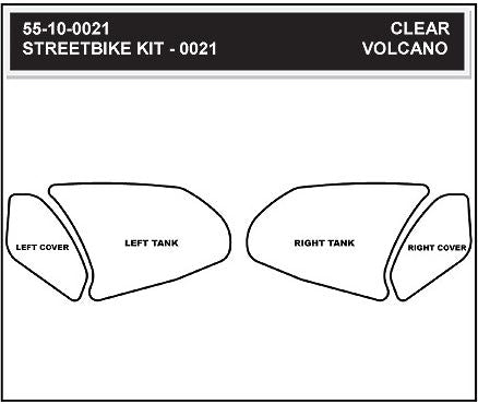 Stompgrip Honda CBR1000RR 08-11 Volcano Tank Traction Pad Grip Black 55-10-0021B 
