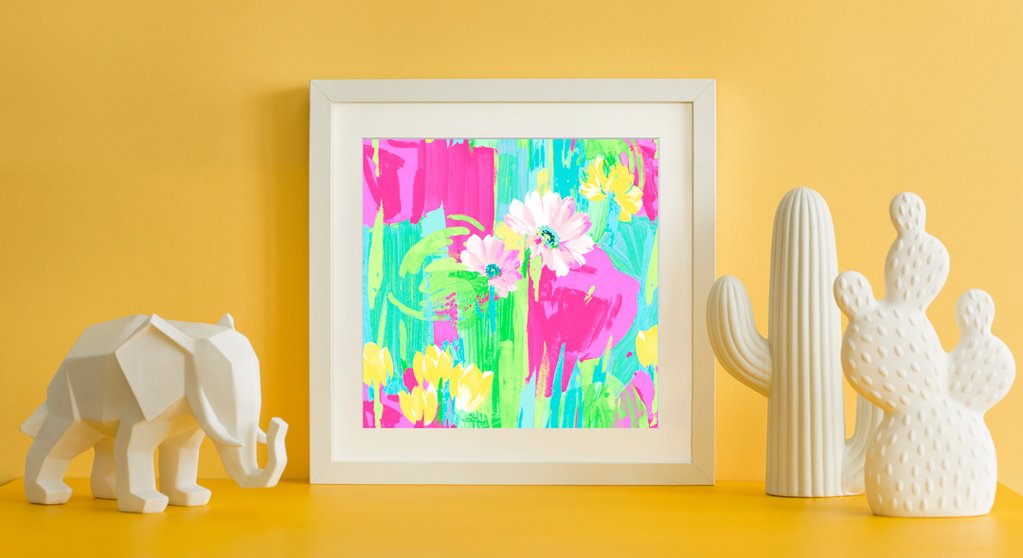 Yellow-Wall-Giselle_Floral wall art