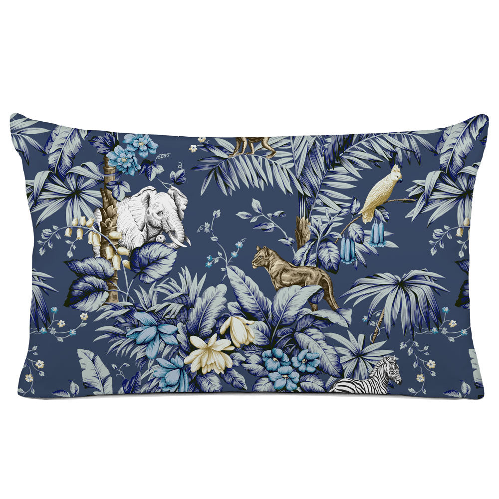 DECORATIVE PILLOW SHAM - BEDDING - ZAMBIA INDIGO BLUE - ANIMAL DESIGN