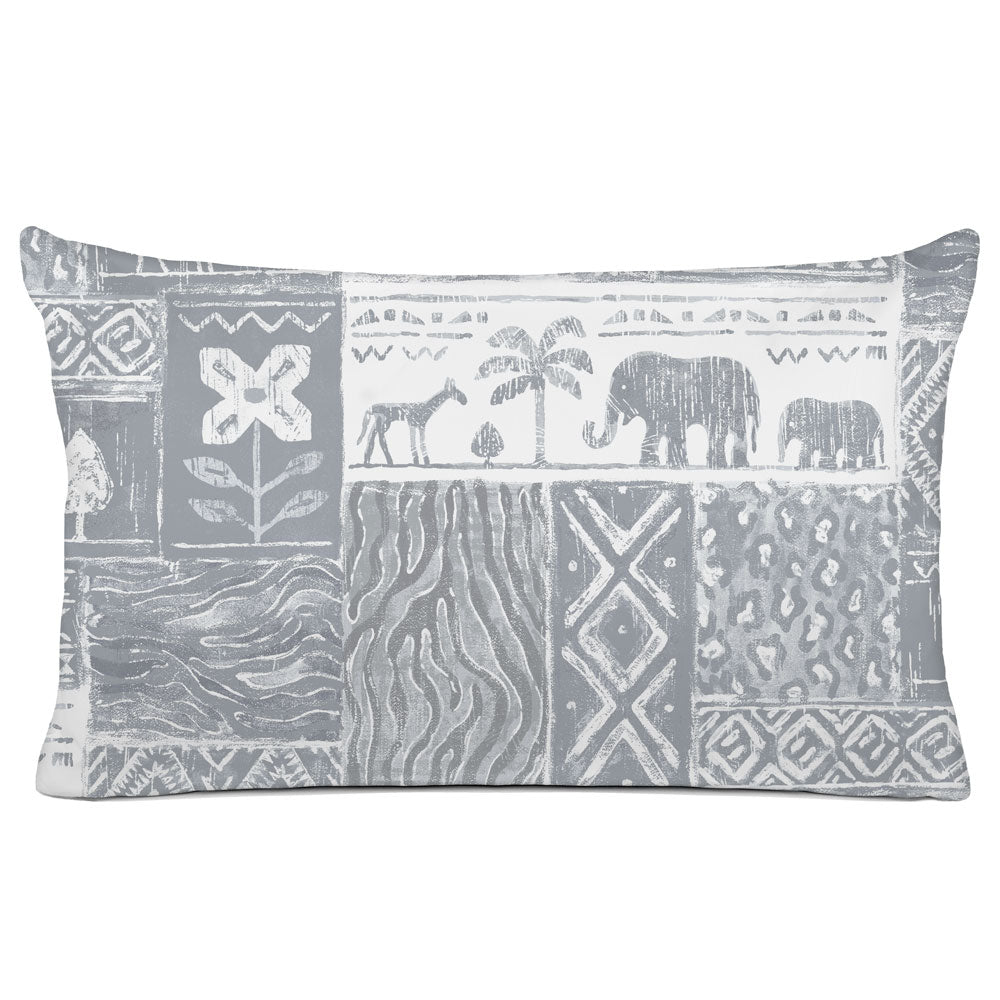 DECORATIVE PILLOW SHAM - BEDDING - SAFARI GREY - ANIMAL DESIGN