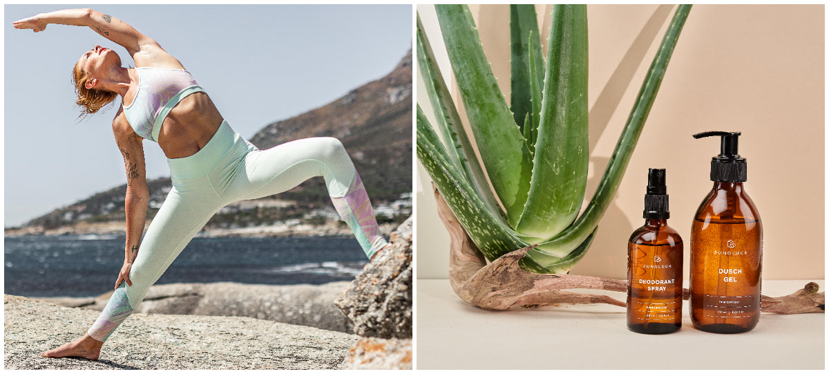 Organic and sustainable yoga leggings and natural cosmetics 