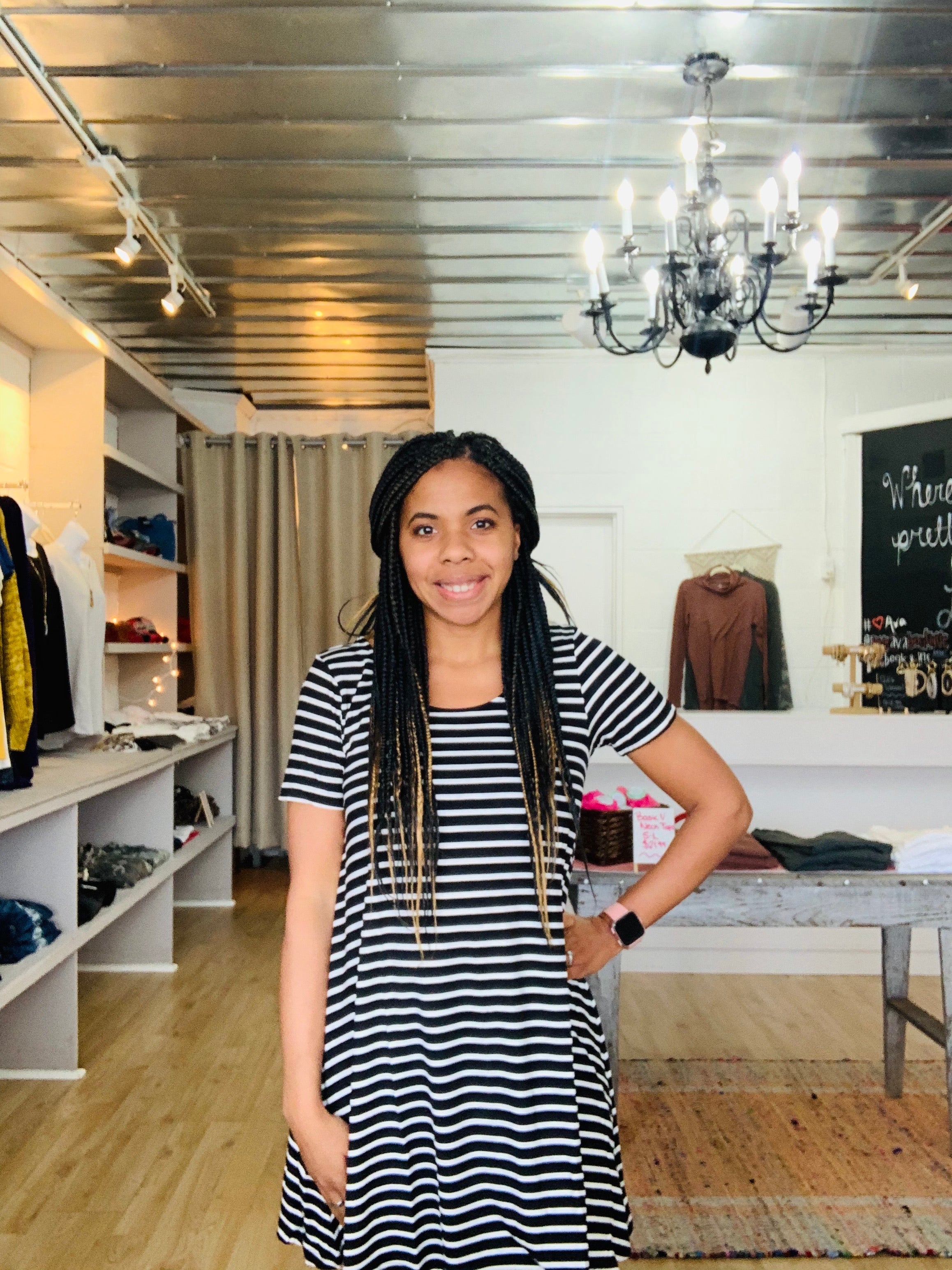 Black & White Striped Tunic