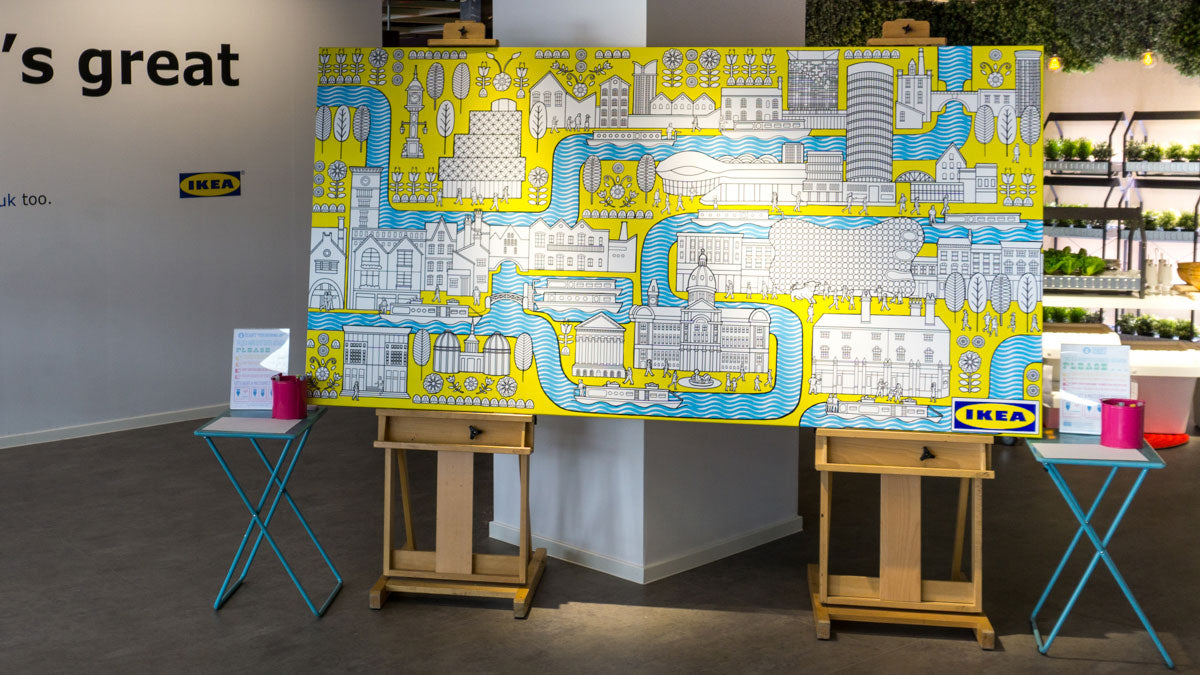 Ikea colouring wall mural