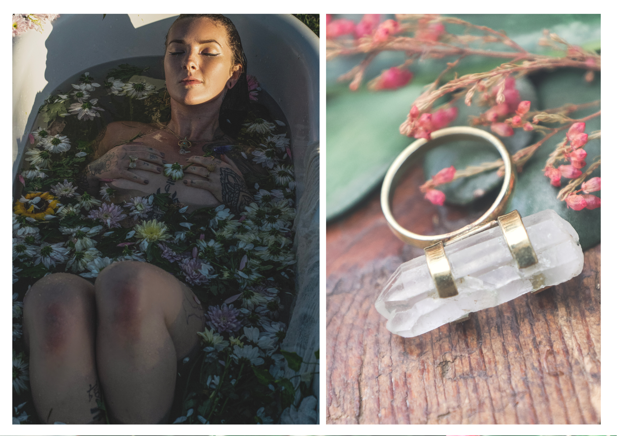 quartz crystal ring, heart chakra ring, christmas gift for her, outdoor bath, flowers, boho outfit ideas , forage design