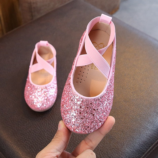 girls glitter ballet pumps