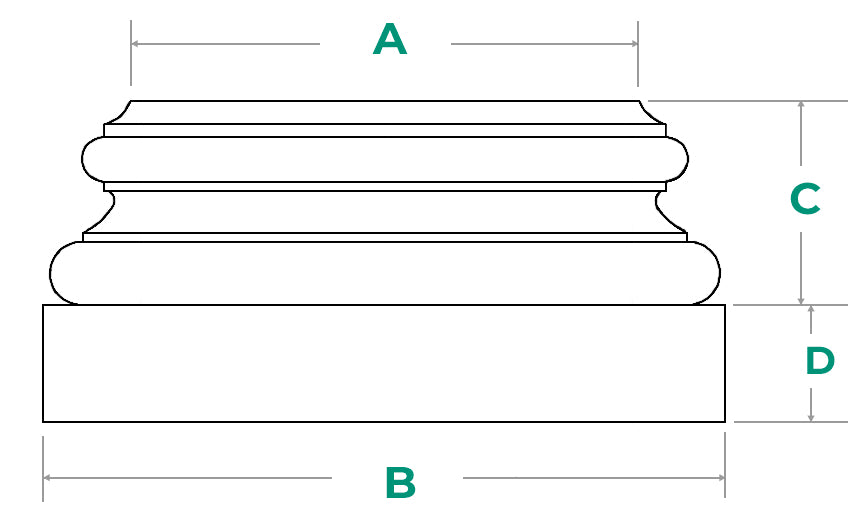 Attic Base Dimensional Drawing - Brockwell Incorporated - ColumnsDirect.com