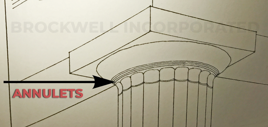 Annulets on a Greek Doric Column Capital Diagram by Brockwell Incorporated