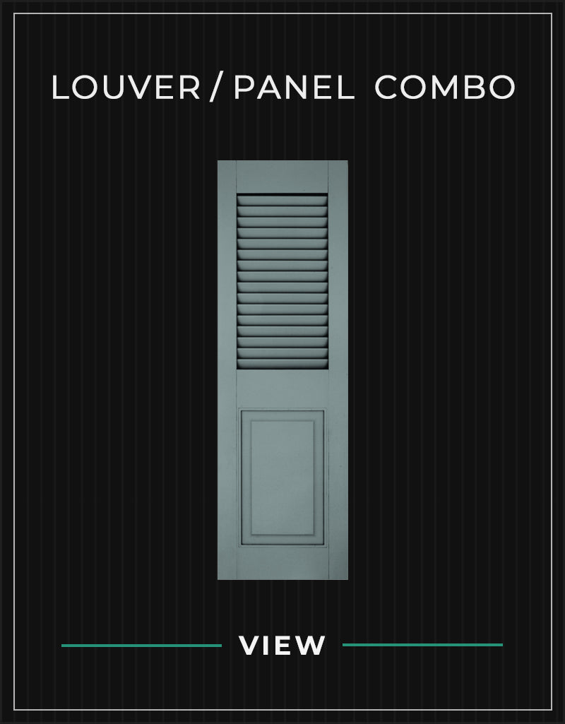 Louver and Panel Combination Shutter Design for Exterior Windows at ColumnsDirect.com