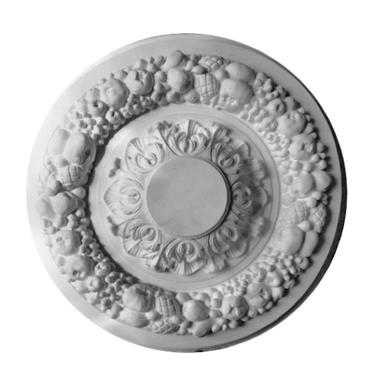 38 Diam X 8 Relief French Style Round Floral Ceiling Medallion Plaster Material