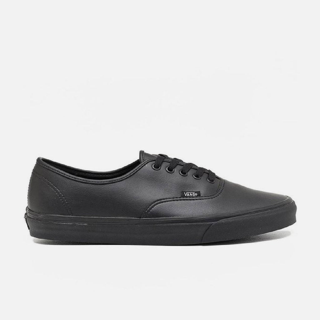 vans authentic leather black mono