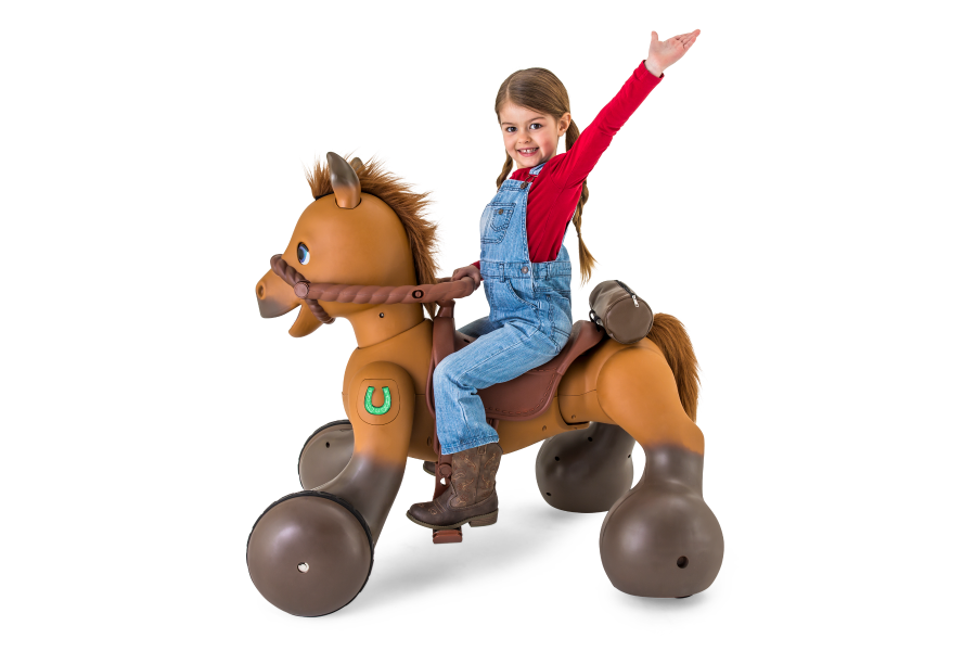 riding a toy horse
