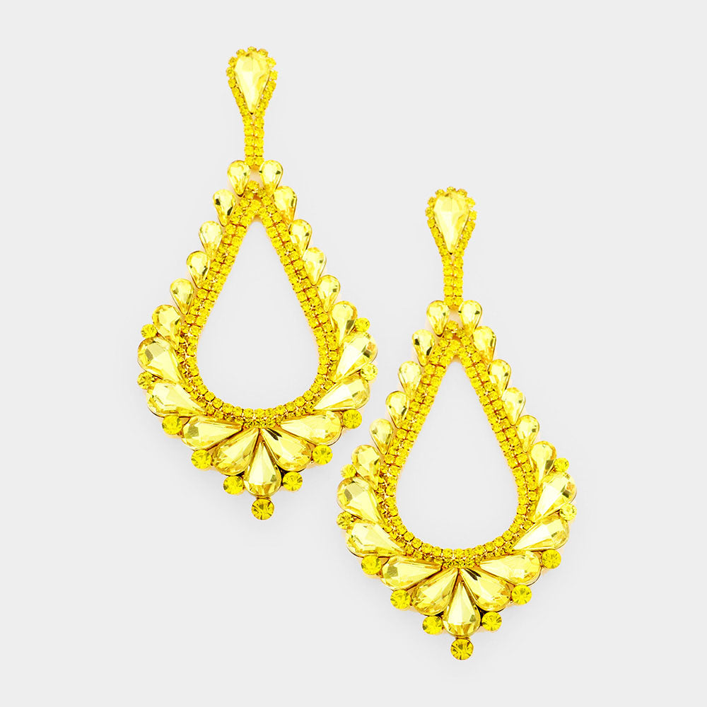 yellow crystal earrings