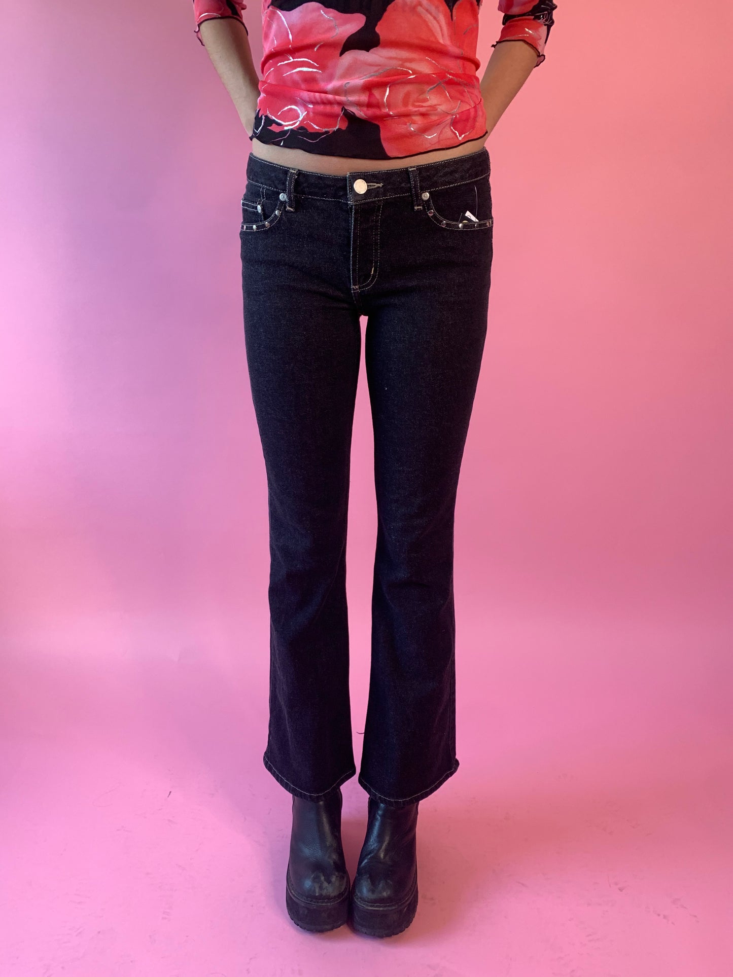 Y2K Black Studded Jeans