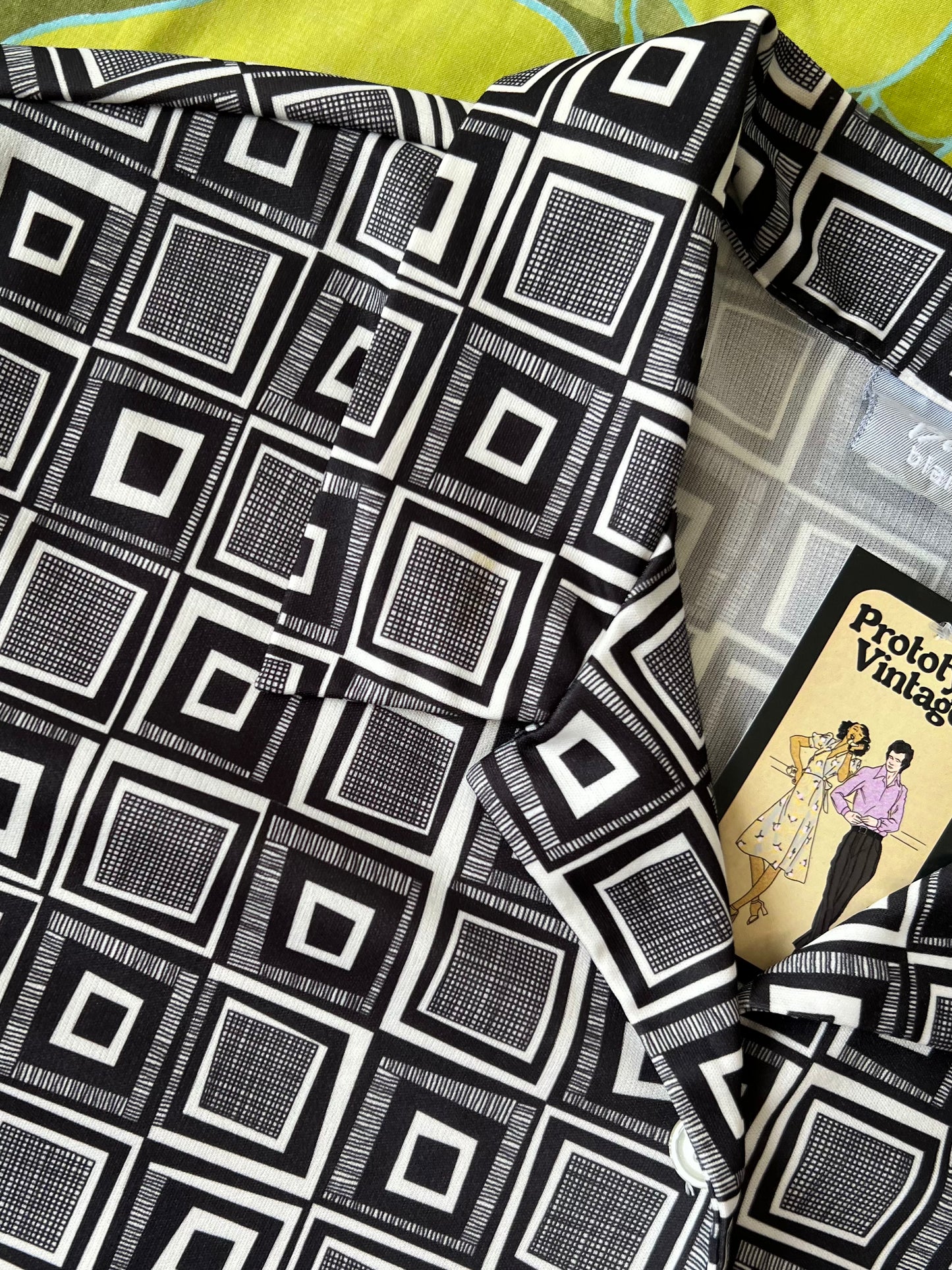 Square Print Black + White Boxy Shirt