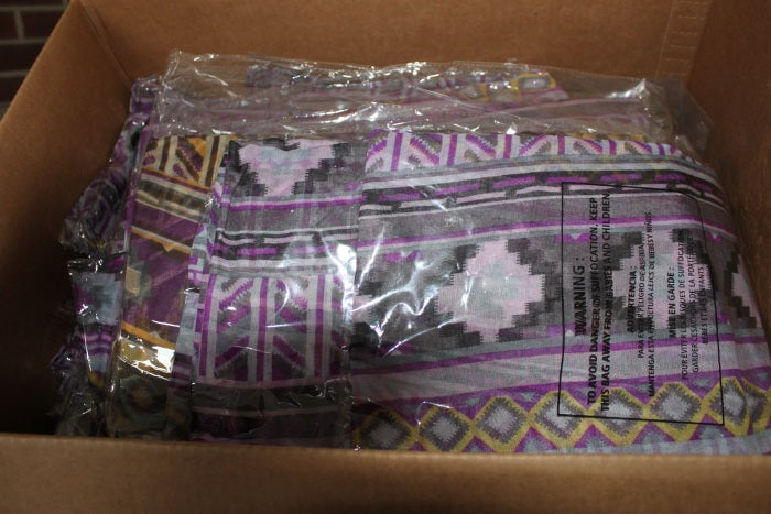 donated box of scarves