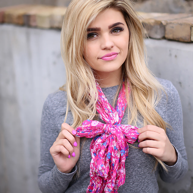 floral crinkle scarf