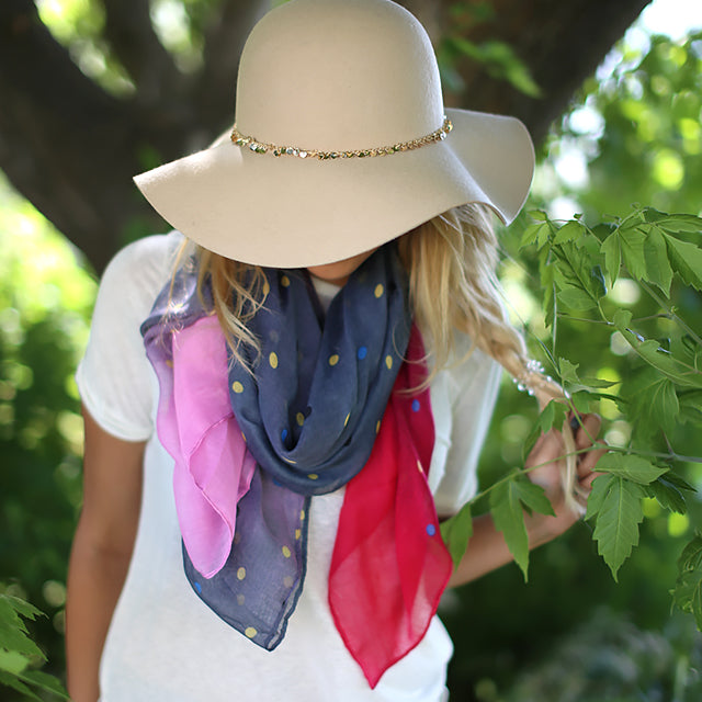 polka dot maroon boho scarf