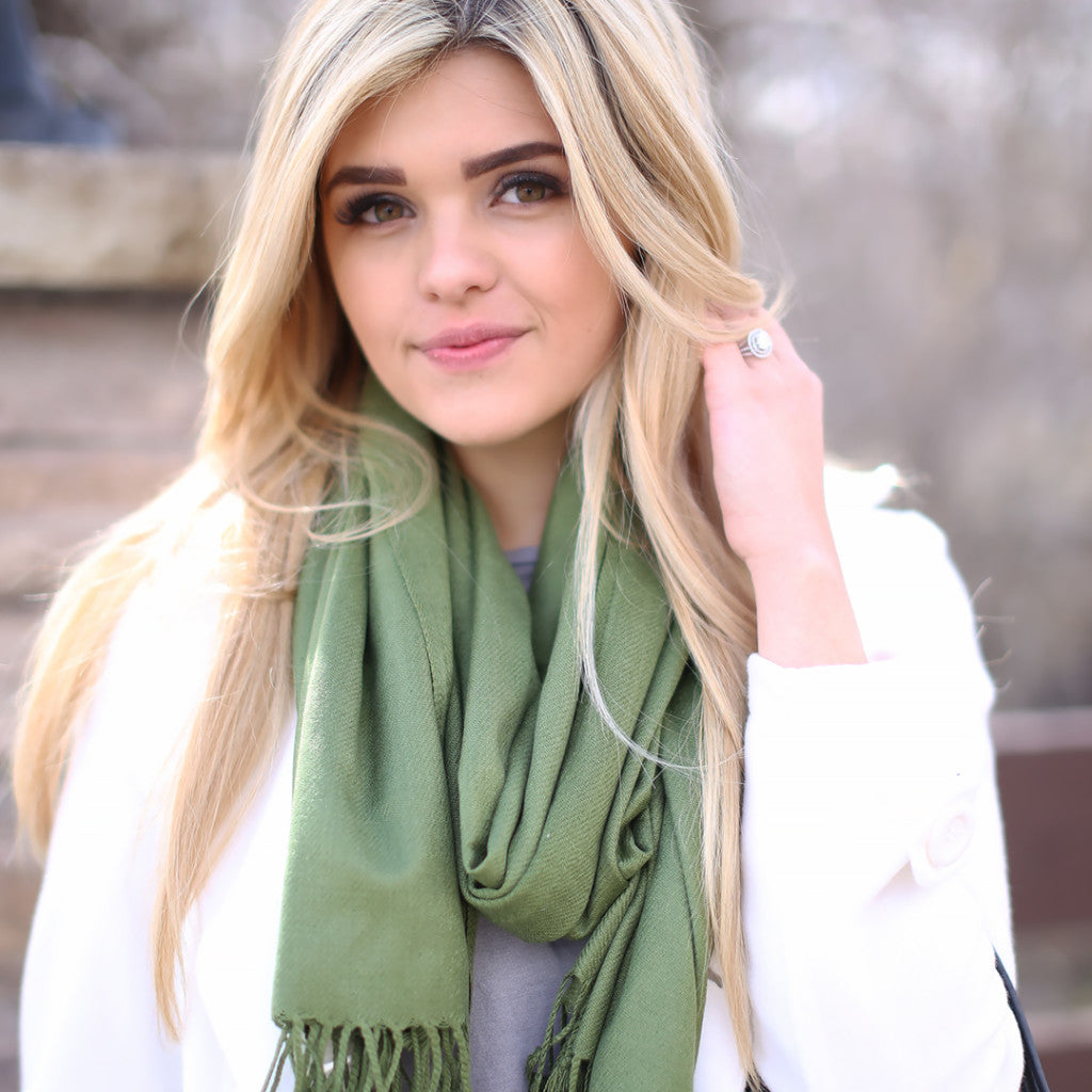 solid color green scarf