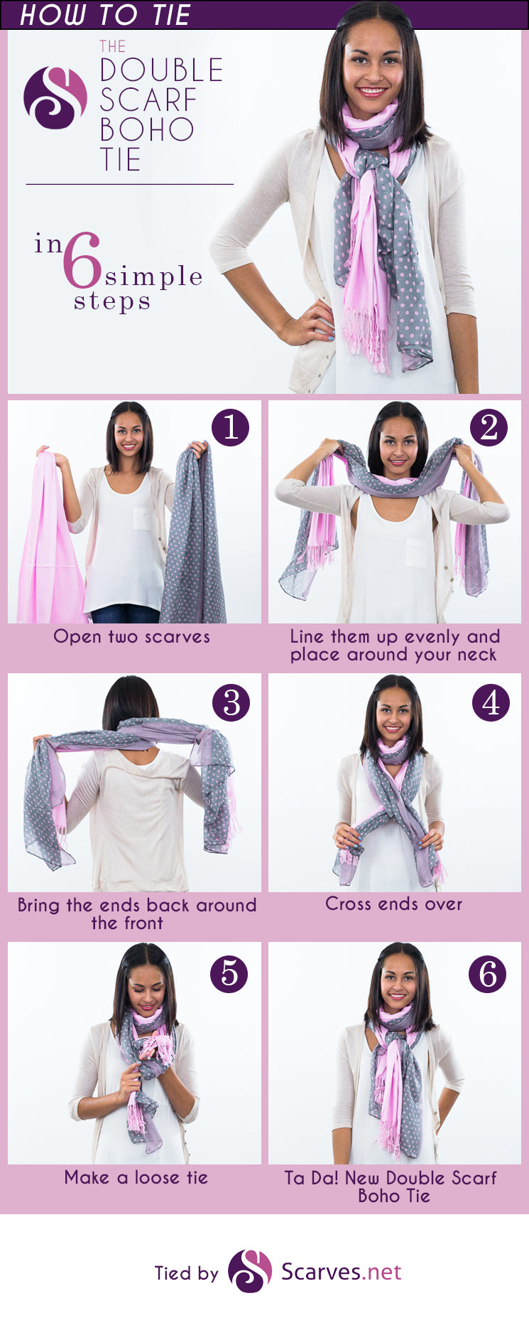 how to tie a scarf double boho