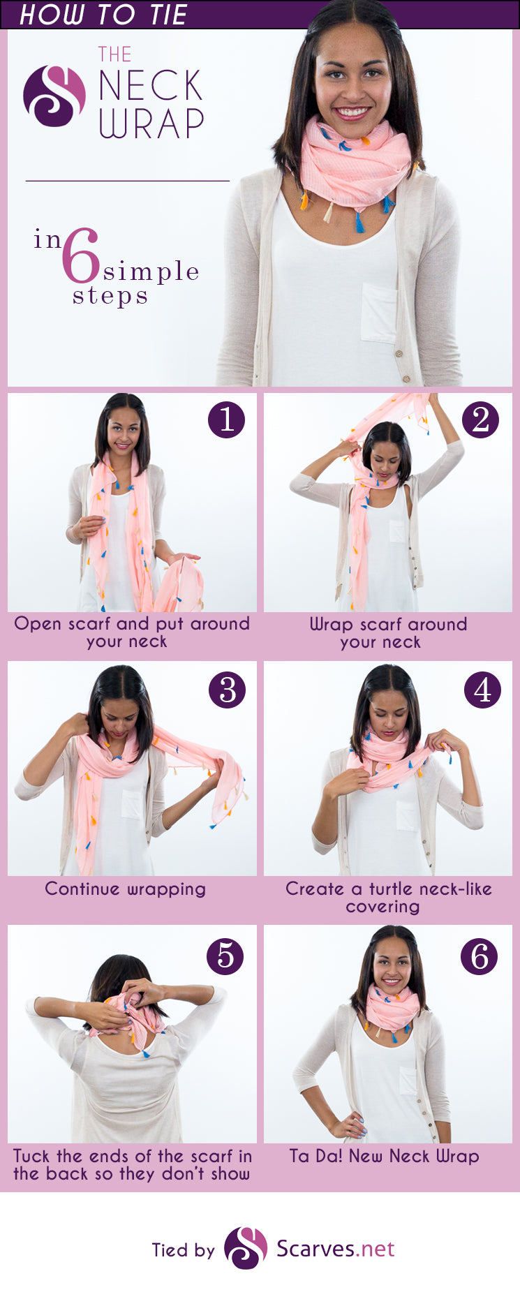 How to tie the neck wrap - step by step