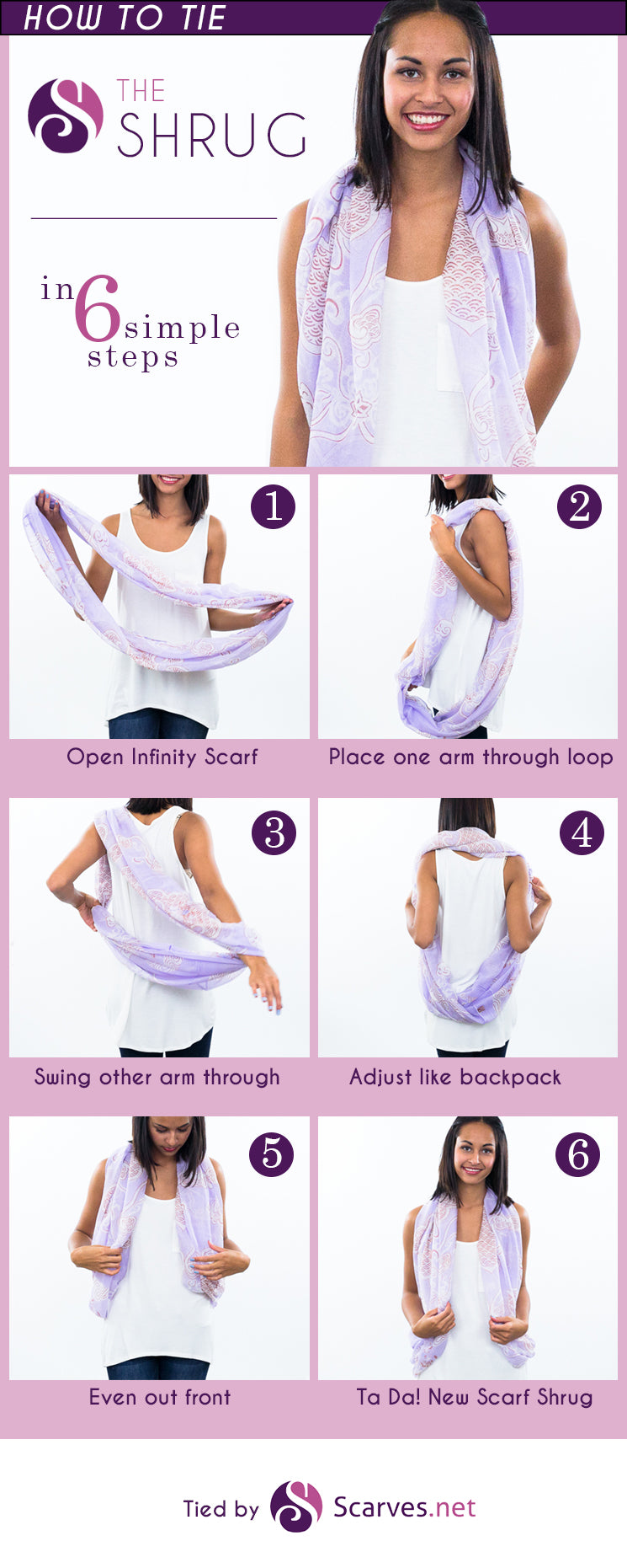 The Infinity Scarf Shurg in 6 simple steps